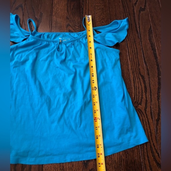 Lilly Pulitzer Girls XL (12-14) Layne Blue Knit Cold Shoulder Top - EUC! - Picture 10 of 11